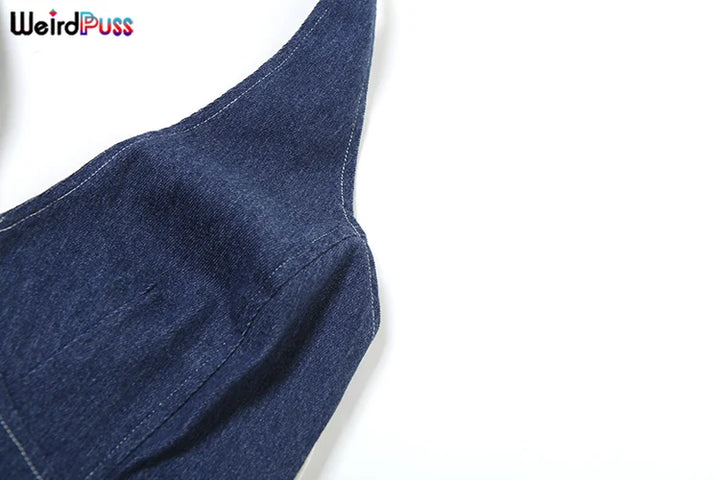 Weird Puss Sporty Women 2 Piece Set Tracksuit Zip Halter Single-Breasted Tank Tops+Straight Pants Matching Streetwear Outfits - Vogue Vista UK