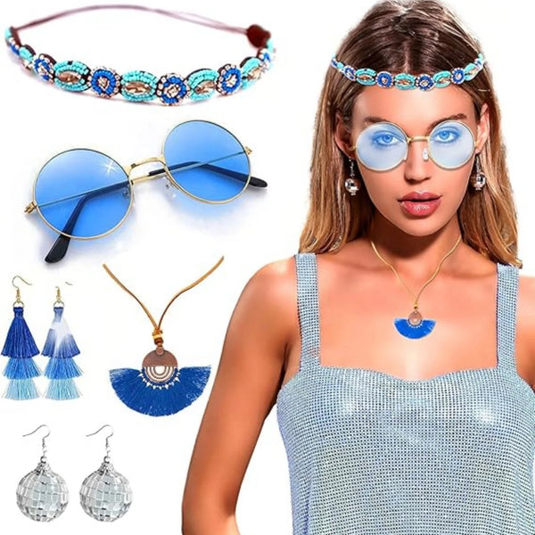 Laventy Mamma Mia Accessories Abba Headband Disco Blue Sunglasses Mamma Mia Costume Abba Costumes - Vogue Vista UK