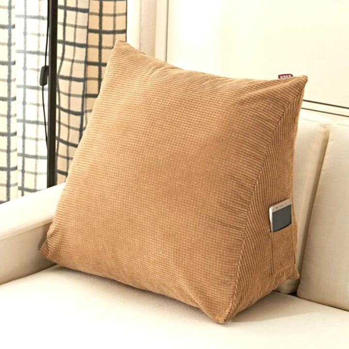 Triangle Pillow Comfortable Reading Pillow With Zip Pocket Triangle Wedge Bolster Small Back Support Pillow Cushie Pillows - Vogue Vista UK