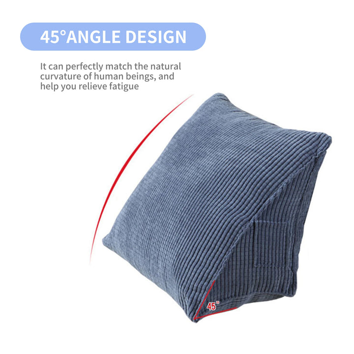 Triangle Pillow Comfortable Reading Pillow With Zip Pocket Triangle Wedge Bolster Small Back Support Pillow Cushie Pillows - Vogue Vista UK