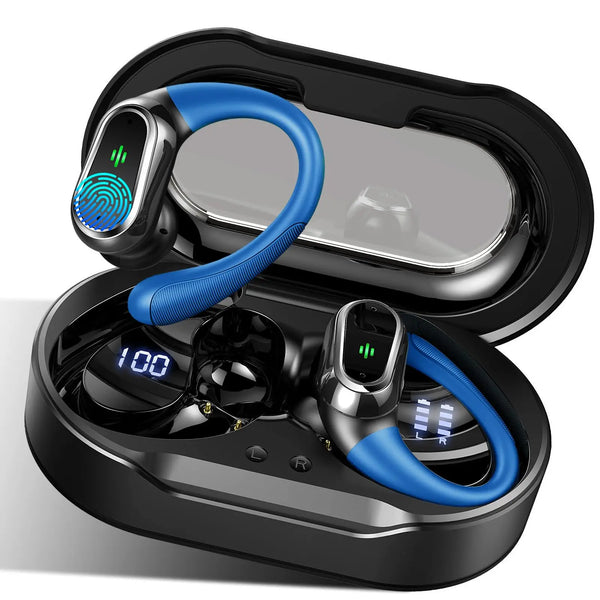 Wireless Earbuds, Bluetooth 5.3 Headphones Sport with ENC Noise Canceling Mic, 50H Stereo Wireless Headphones, Dual LED Display. - Vogue Vista UK