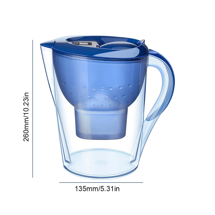 3.5L Water Filter Pitcher Digital Display Water Filter Kettle 4-stages Filtration System for Clean Tasting Drinking Water - Vogue Vista UK