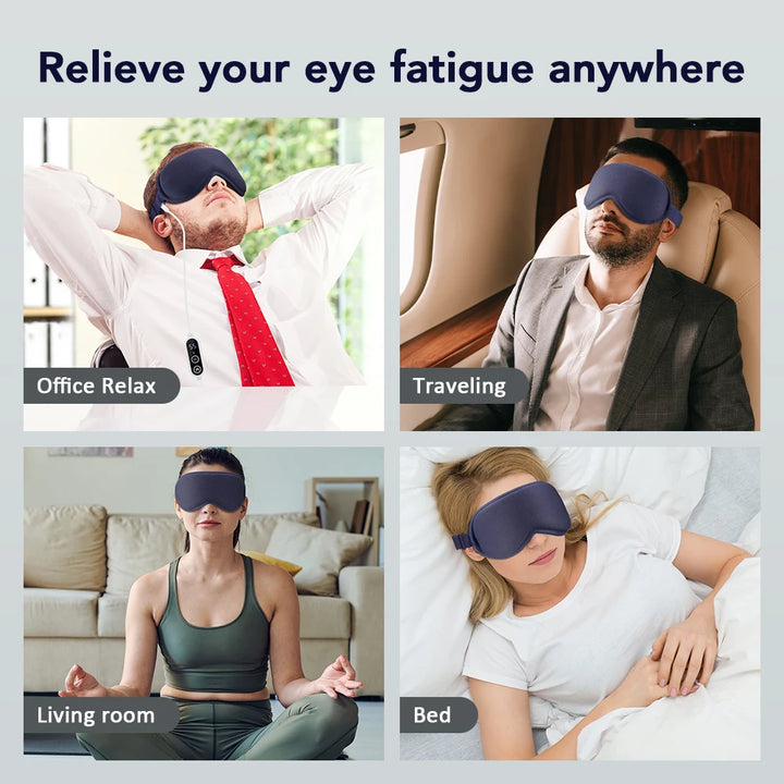 Hot Compress Electric Steam Eye Mask 3D Massage Constant Temperature Smart Timing Sleep Shading Sleeping Mask Eye Relief - Vogue Vista UK