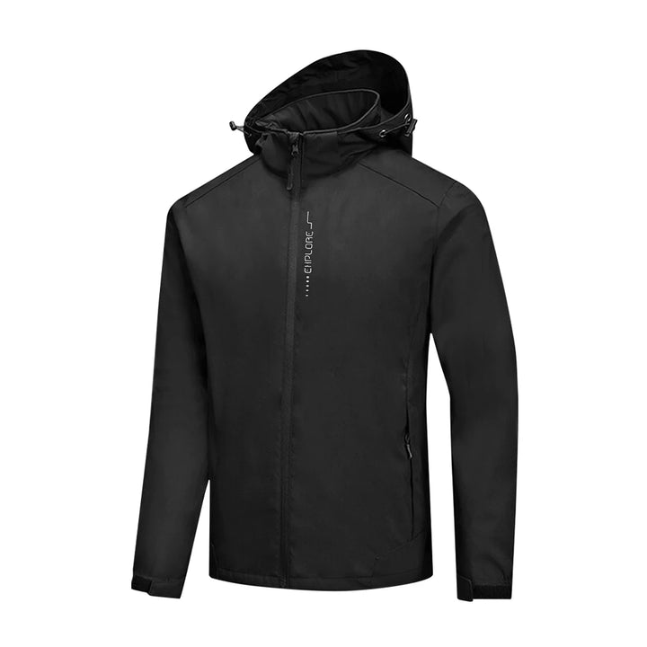 Black Waterproof Softshell Jacket with Hood for Men - Vogue Vista UK