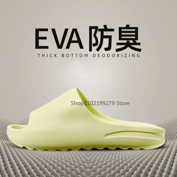 Comwarm 2025 Men's Fashion Summer Slippers Soft EVA Thick-soled Sandals Bathroom Slides Non-slip Beach Slides Coconut Slippers - Vogue Vista UK