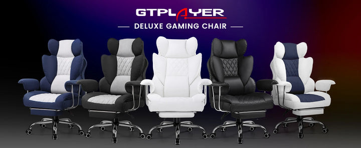 GTPLAYER Gaming Chair Desk Computer Chair with Footrest High Back Lumbar Support - Vogue Vista UK