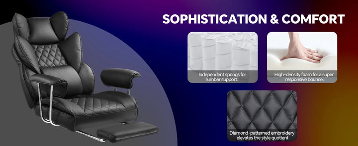 GTPLAYER Gaming Chair Desk Computer Chair with Footrest High Back Lumbar Support - Vogue Vista UK