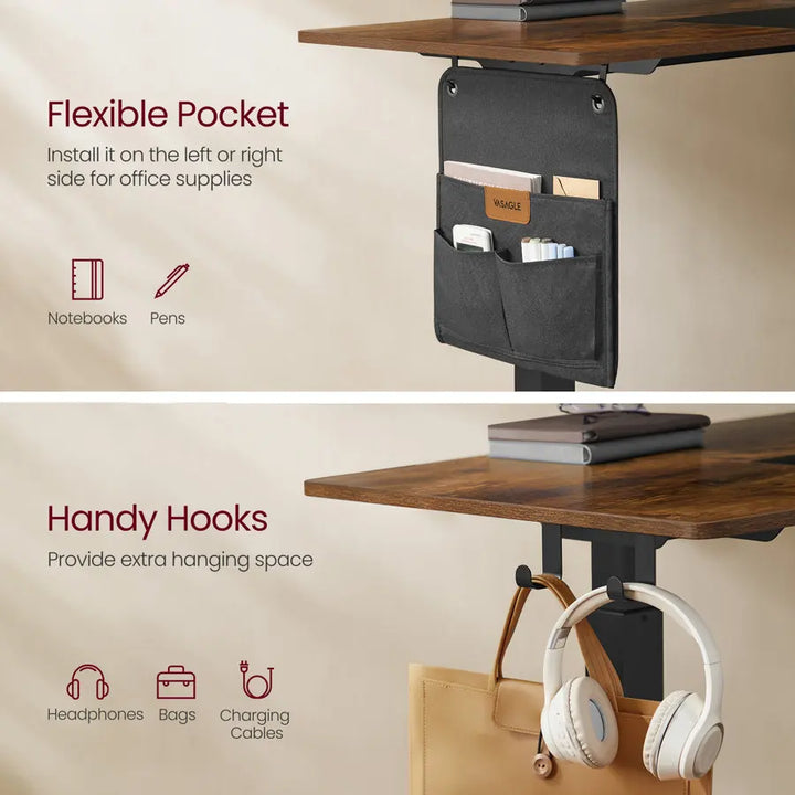 VASAGLE Height Adjustable Electric Standing Desk, Continuous Adjustment - Vogue Vista UK
