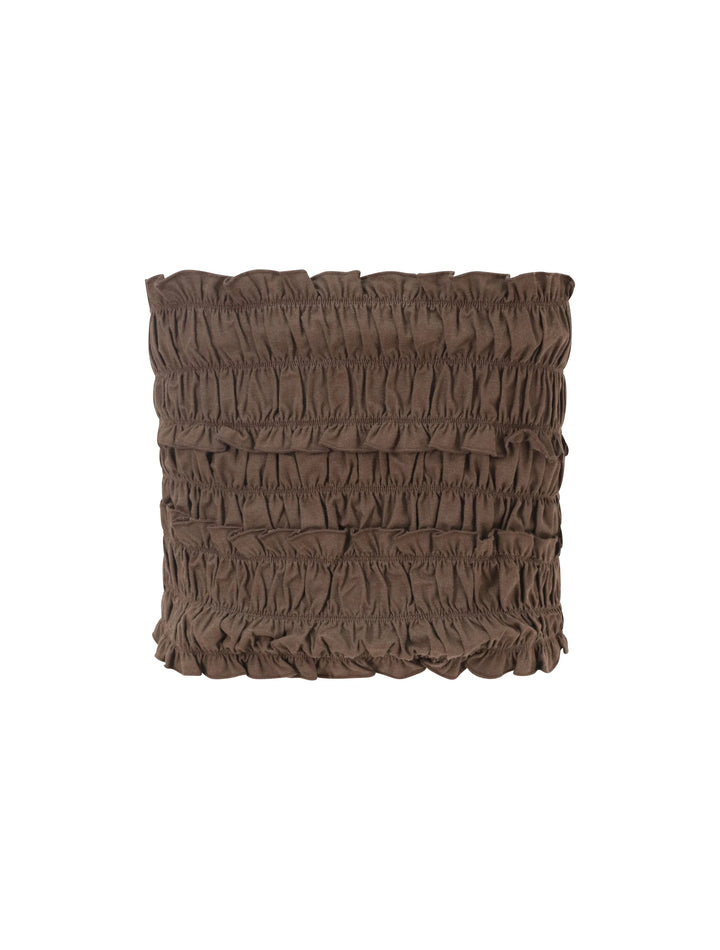 BALOU Elasticated Linen Bandeau Top Chocolate - Vogue Vista UK