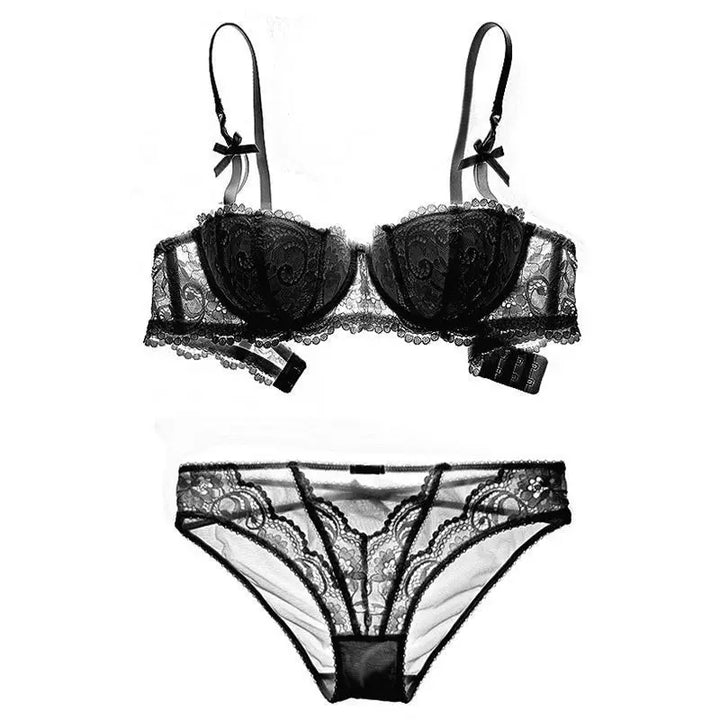 Women's French Style Lace Sexy Lingerie Set Ladies Sexy Bra Set Half Cup Push Up Bra Breathable Bra And Panties Sets Women Bra - Vogue Vista UK