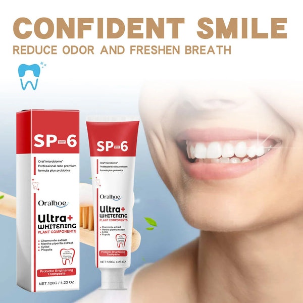 Oralhoe 120g Sp 6 Ultra Whitening Teeth Toothpaste Probiotic Fresh Breath Brightening Stain Remove Dental Clean Care Toothpaste - Vogue Vista UK