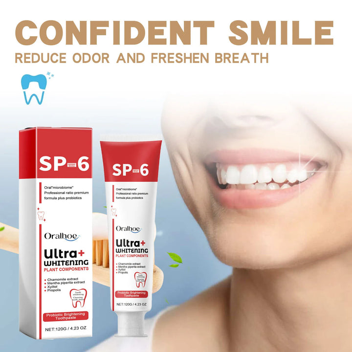Oralhoe 120g Sp 6 Ultra Whitening Teeth Toothpaste Probiotic Fresh Breath Brightening Stain Remove Dental Clean Care Toothpaste - Vogue Vista UK