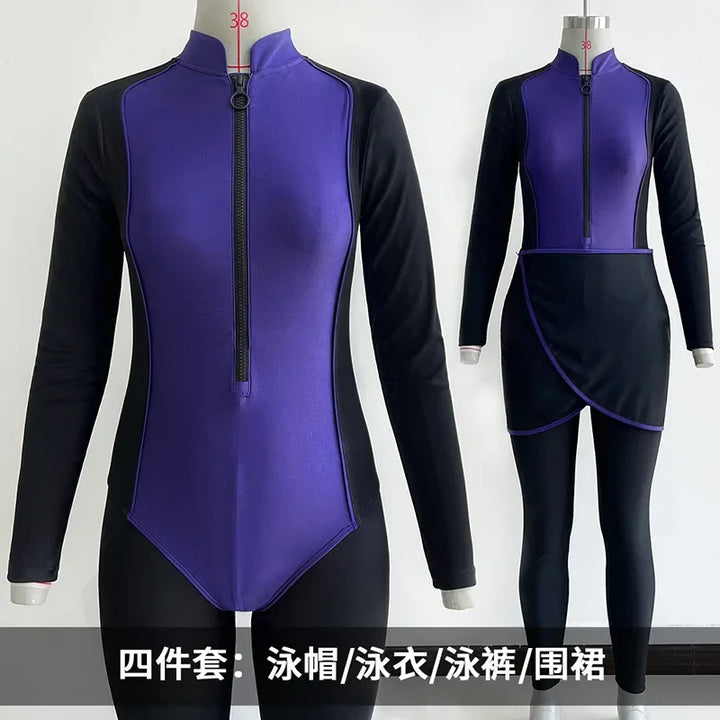 Abaya Summer Muslim Swimwear Hijab Women Musulman 4pcs Swimsuit Muslim Swimming Suit Modest Swimwear 4 Pieces Sets Islamic 2025 - Vogue Vista UK