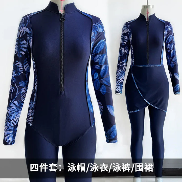 Abaya Summer Muslim Swimwear Hijab Women Musulman 4pcs Swimsuit Muslim Swimming Suit Modest Swimwear 4 Pieces Sets Islamic 2025 - Vogue Vista UK