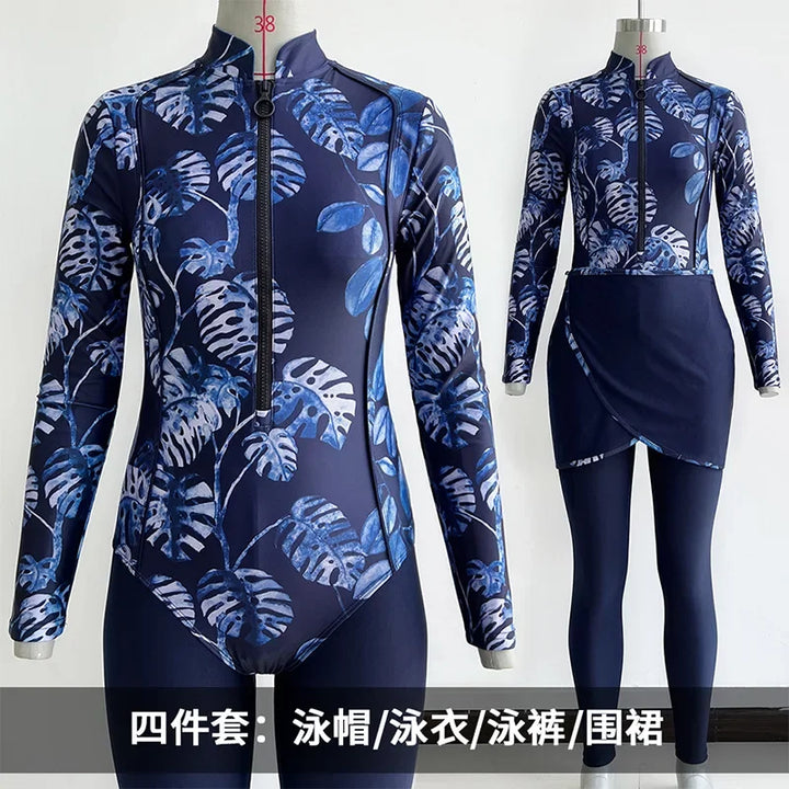 Abaya Summer Muslim Swimwear Hijab Women Musulman 4pcs Swimsuit Muslim Swimming Suit Modest Swimwear 4 Pieces Sets Islamic 2025 - Vogue Vista UK
