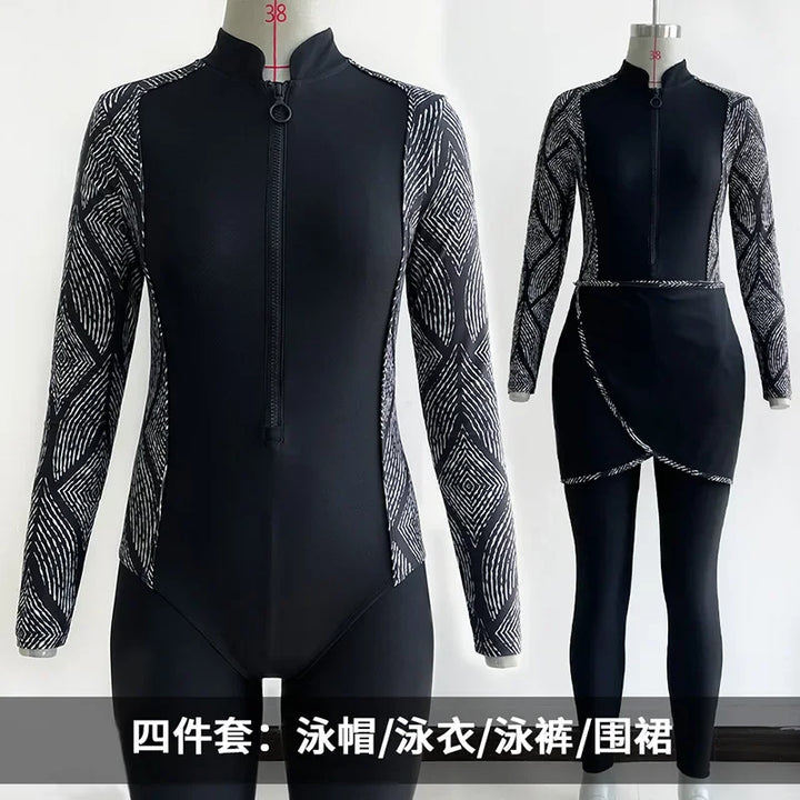 Abaya Summer Muslim Swimwear Hijab Women Musulman 4pcs Swimsuit Muslim Swimming Suit Modest Swimwear 4 Pieces Sets Islamic 2025 - Vogue Vista UK