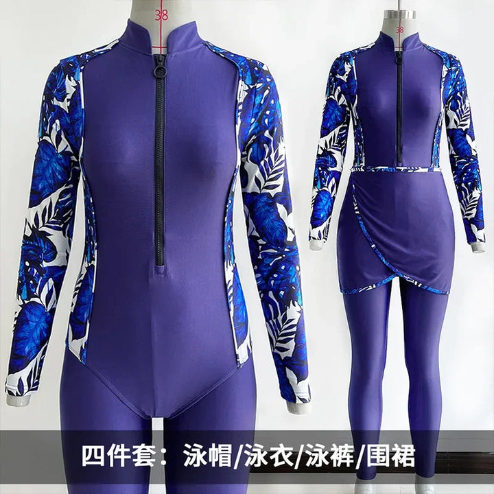 Abaya Summer Muslim Swimwear Hijab Women Musulman 4pcs Swimsuit Muslim Swimming Suit Modest Swimwear 4 Pieces Sets Islamic 2025 - Vogue Vista UK