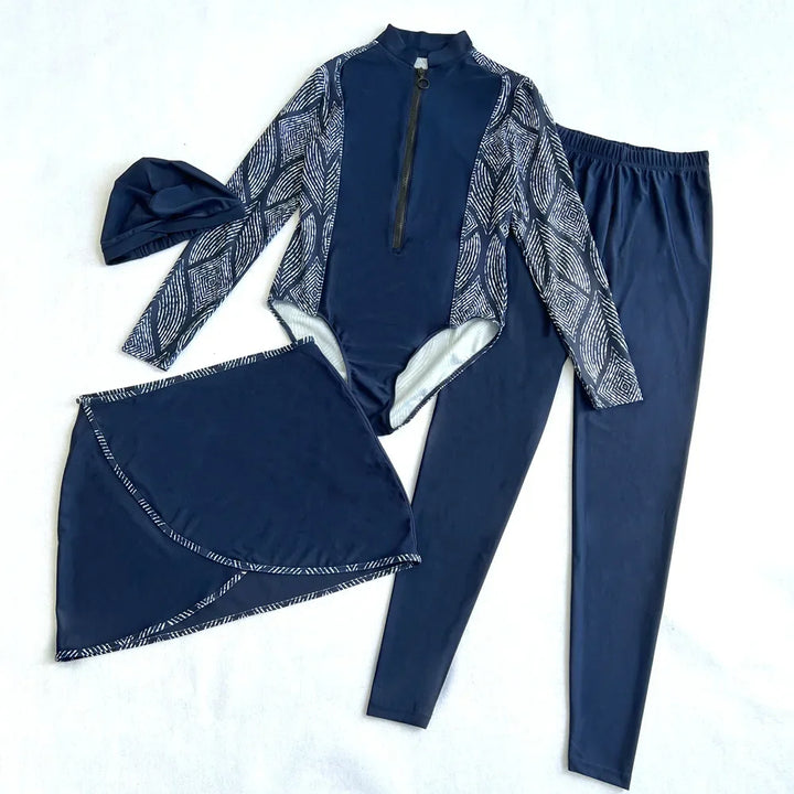 Abaya Summer Muslim Swimwear Hijab Women Musulman 4pcs Swimsuit Muslim Swimming Suit Modest Swimwear 4 Pieces Sets Islamic 2025 - Vogue Vista UK