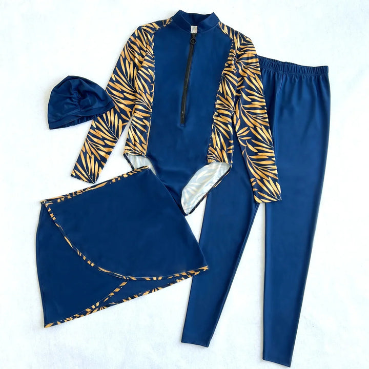 Abaya Summer Muslim Swimwear Hijab Women Musulman 4pcs Swimsuit Muslim Swimming Suit Modest Swimwear 4 Pieces Sets Islamic 2025 - Vogue Vista UK