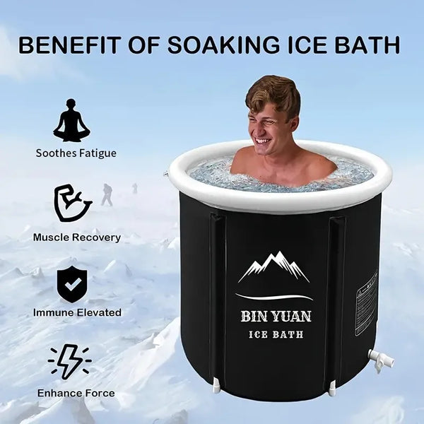 Portable Inflatable Ice Bath Tub - Freestanding Bathtubs for Adults with Foldable Design, Outdoor Cold Plunge Tub, Hot Tub Spa - Vogue Vista UK