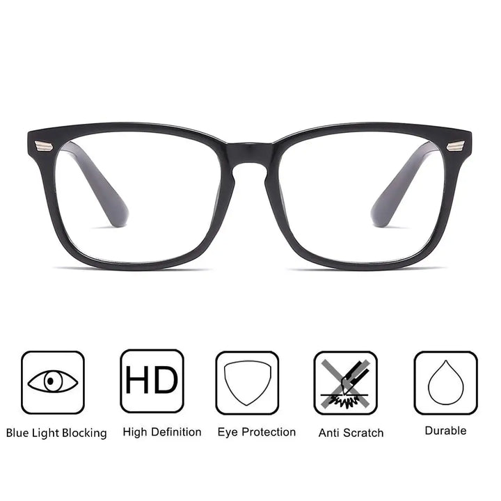 Blue Light Blocking Glasses Square Nerd Eyeglasses Frame Anti Blue Ray Computer Game Glasses - Vogue Vista UK