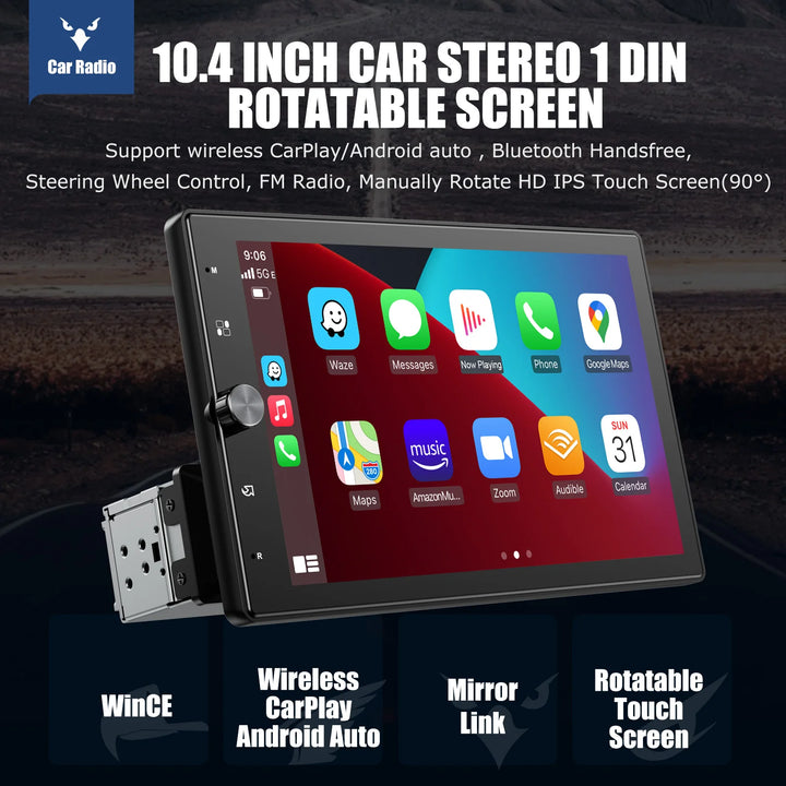 IPS Touchscreen Car Stereo Wireless Apple,Android Auto USB AUX TF FM Bluetooth - Vogue Vista UK