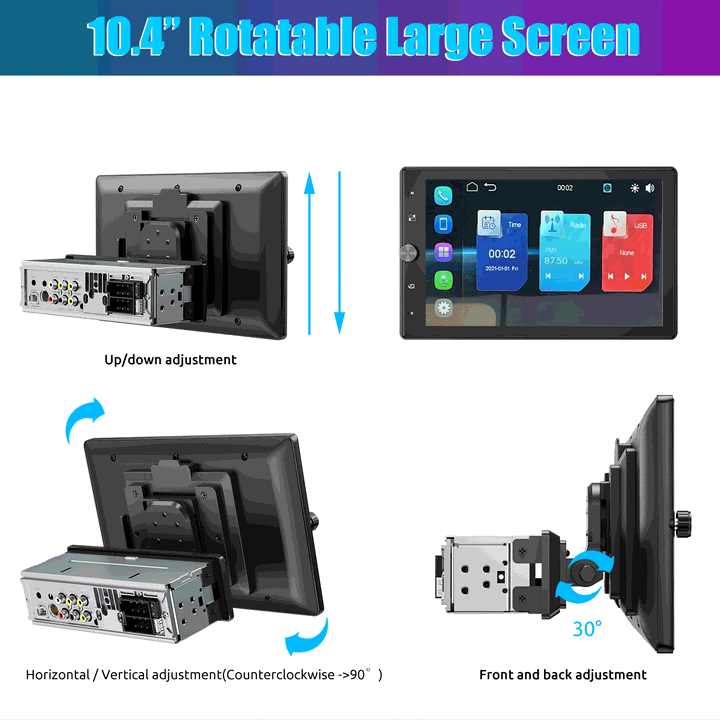 IPS Touchscreen Car Stereo Wireless Apple,Android Auto USB AUX TF FM Bluetooth - Vogue Vista UK