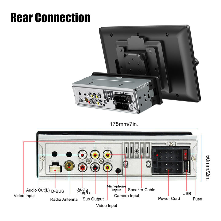IPS Touchscreen Car Stereo Wireless Apple,Android Auto USB AUX TF FM Bluetooth - Vogue Vista UK