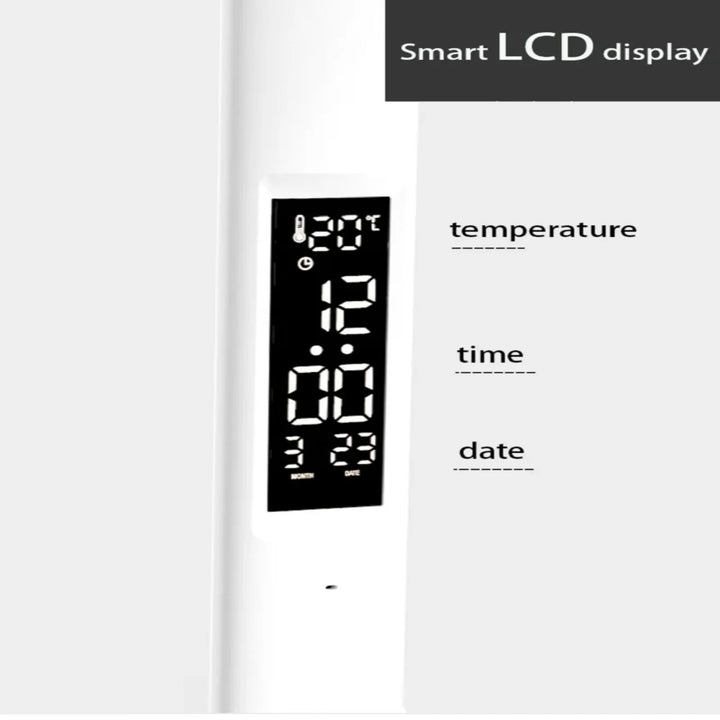 Led Table Lamp  Foldable USB Rechargeable With Alarm Clock Thermometer Dimmable Night Light  Desk Study Reading Lamp Desk setup - Vogue Vista UK