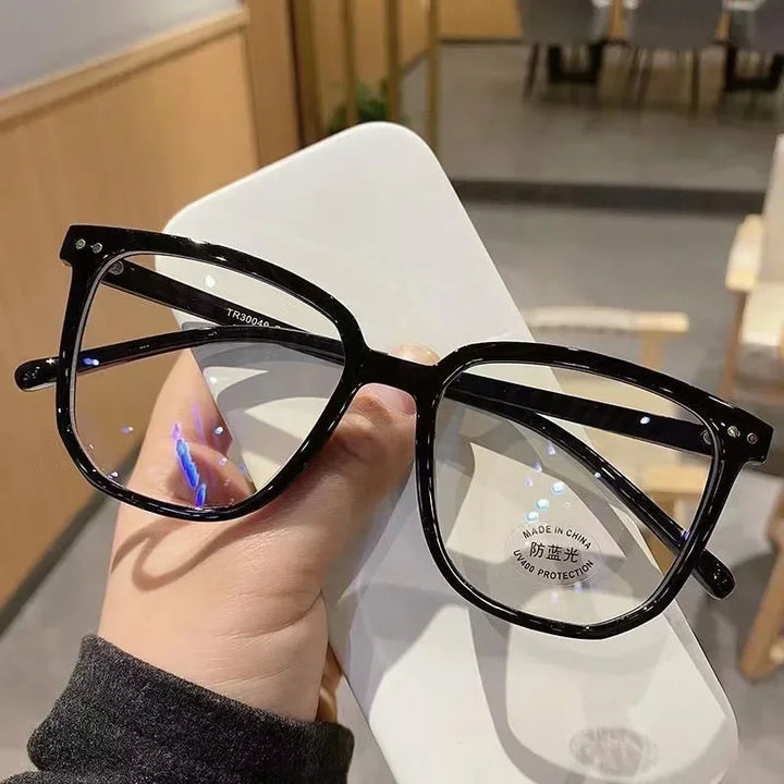 Light Frame Anti Blue Glasses Transparent Black Optical Glasse Women Men Square Eyewear Blocking eyeglasse Spectacle Eyeglasses - Vogue Vista UK