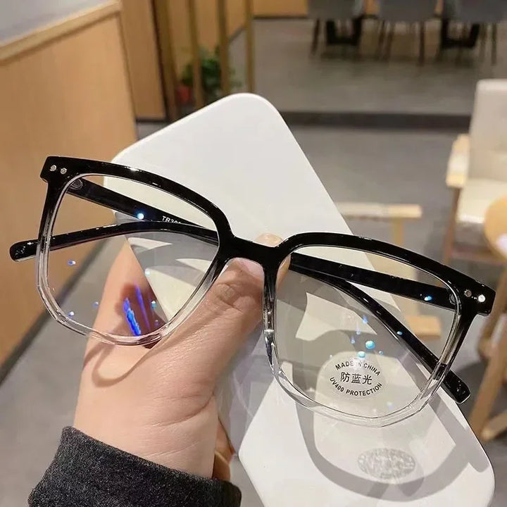 Light Frame Anti Blue Glasses Transparent Black Optical Glasse Women Men Square Eyewear Blocking eyeglasse Spectacle Eyeglasses - Vogue Vista UK
