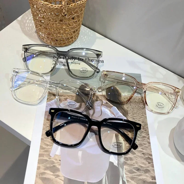 Light Frame Anti Blue Glasses Transparent Black Optical Glasse Women Men Square Eyewear Blocking eyeglasse Spectacle Eyeglasses - Vogue Vista UK