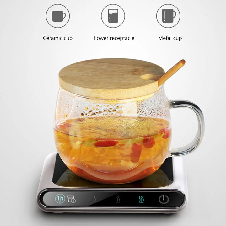 Coffee Cup Wamer Electric Mug Heater Constant Temperature 3 Gear Settings Keep Milk Tea Warm USB Heating Coaster for Home Office - Vogue Vista UK