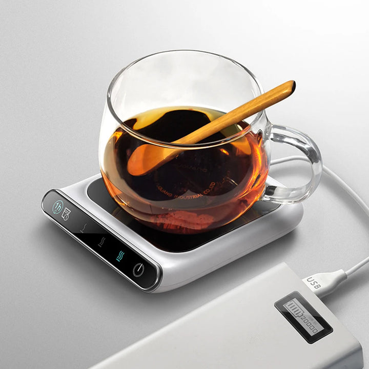 Coffee Cup Wamer Electric Mug Heater Constant Temperature 3 Gear Settings Keep Milk Tea Warm USB Heating Coaster for Home Office - Vogue Vista UK