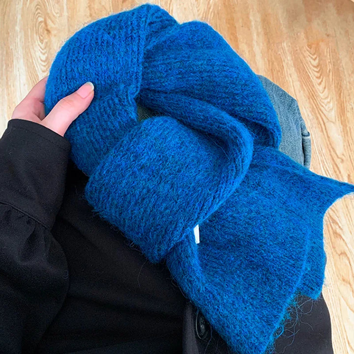 Solid Color Knitted Scarf for Women in Winter High-end Korean Version Versatile and Popular in Winter Warm and Thick Scarf - Vogue Vista UK