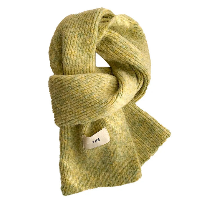 Solid Color Knitted Scarf for Women in Winter High-end Korean Version Versatile and Popular in Winter Warm and Thick Scarf - Vogue Vista UK