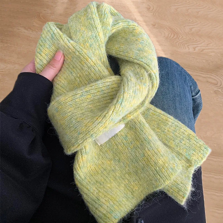 Solid Color Knitted Scarf for Women in Winter High-end Korean Version Versatile and Popular in Winter Warm and Thick Scarf - Vogue Vista UK