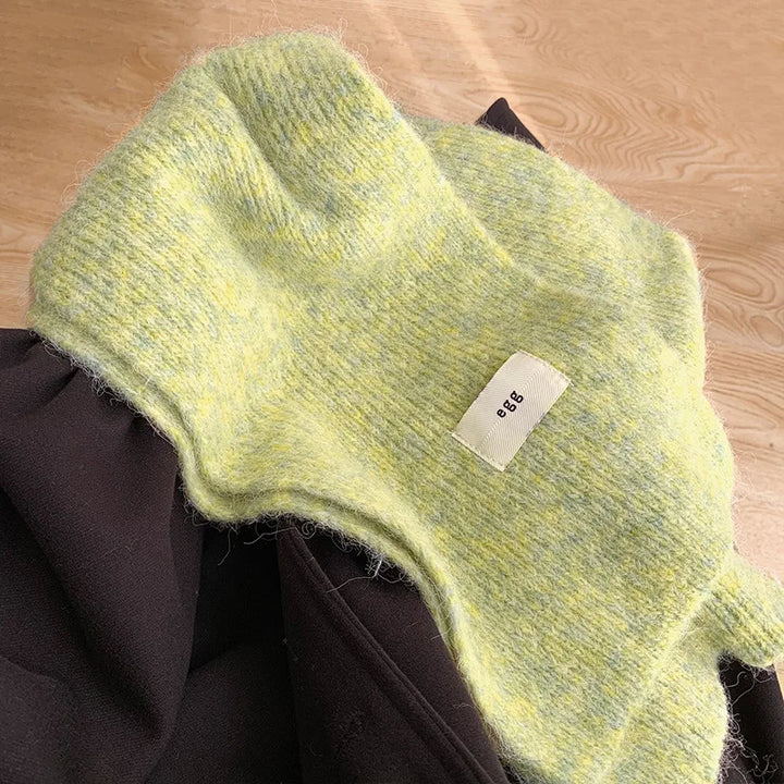 Solid Color Knitted Scarf for Women in Winter High-end Korean Version Versatile and Popular in Winter Warm and Thick Scarf - Vogue Vista UK