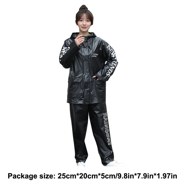 Full Body Raincoat Waterproof Top & Bottom Rain Gear Windproof Long Sleeve Raincoat for Fishing Hiking Travel Running - Vogue Vista UK