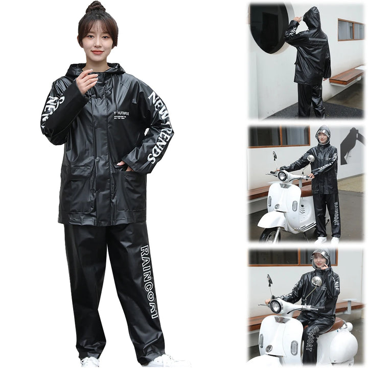 Full Body Raincoat Waterproof Top & Bottom Rain Gear Windproof Long Sleeve Raincoat for Fishing Hiking Travel Running - Vogue Vista UK