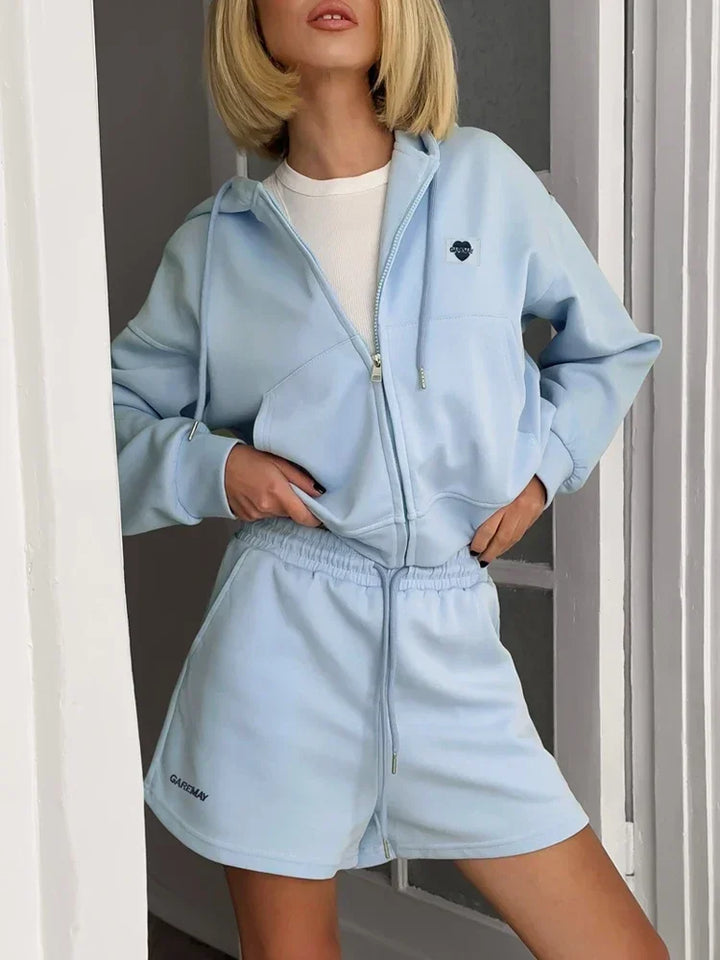 Spring Women's Summer Suit with Shorts Cotton Oversize Pink  Top and Shorts Set Two-piece Casual Tracksuit with Shorts for Women - Vogue Vista UK