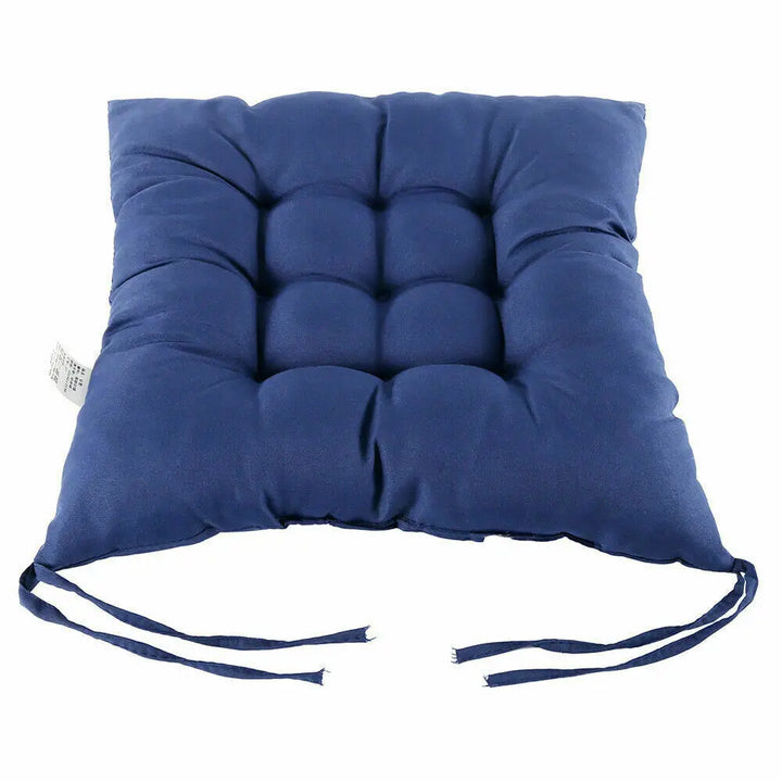 4 Pack Seat Pad Dining Room Garden Kitchen Chair Seat Cushions Tie On Plain UK - Vogue Vista UK