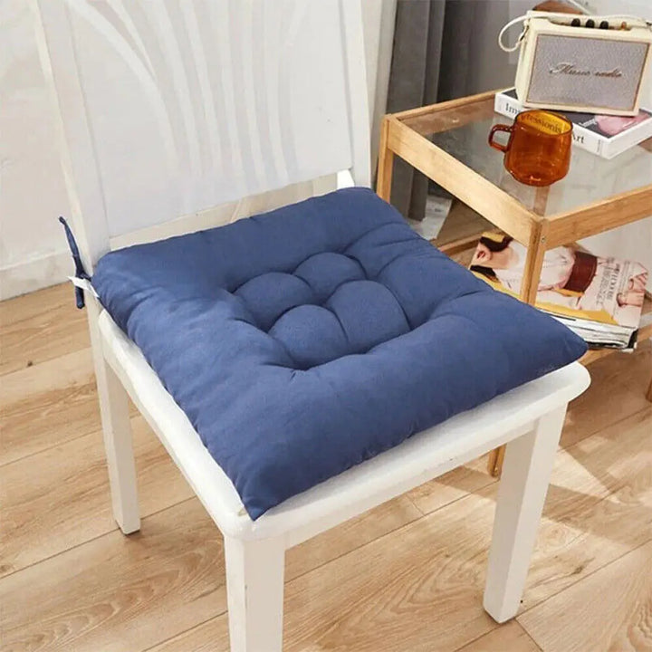 4 Pack Seat Pad Dining Room Garden Kitchen Chair Seat Cushions Tie On Plain UK - Vogue Vista UK