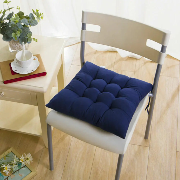 4 Pack Seat Pad Dining Room Garden Kitchen Chair Seat Cushions Tie On Plain UK - Vogue Vista UK