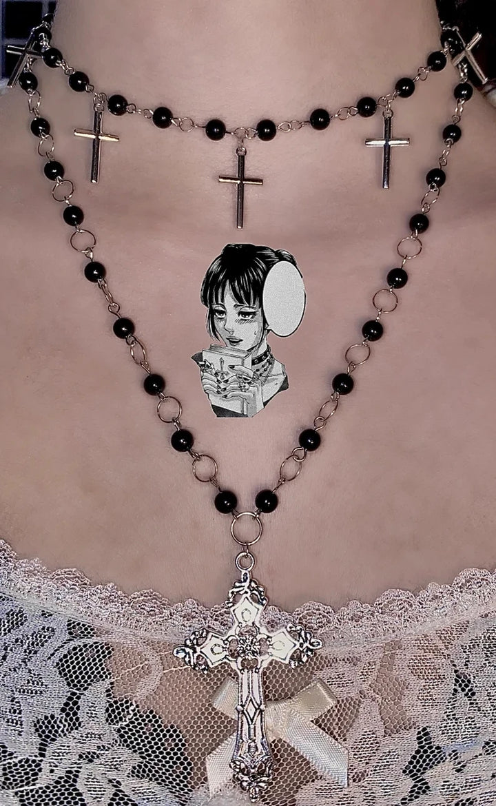 Goth jewellery necklace inspired manga grunge jewellery emo gothic edgy y2k - Vogue Vista UK