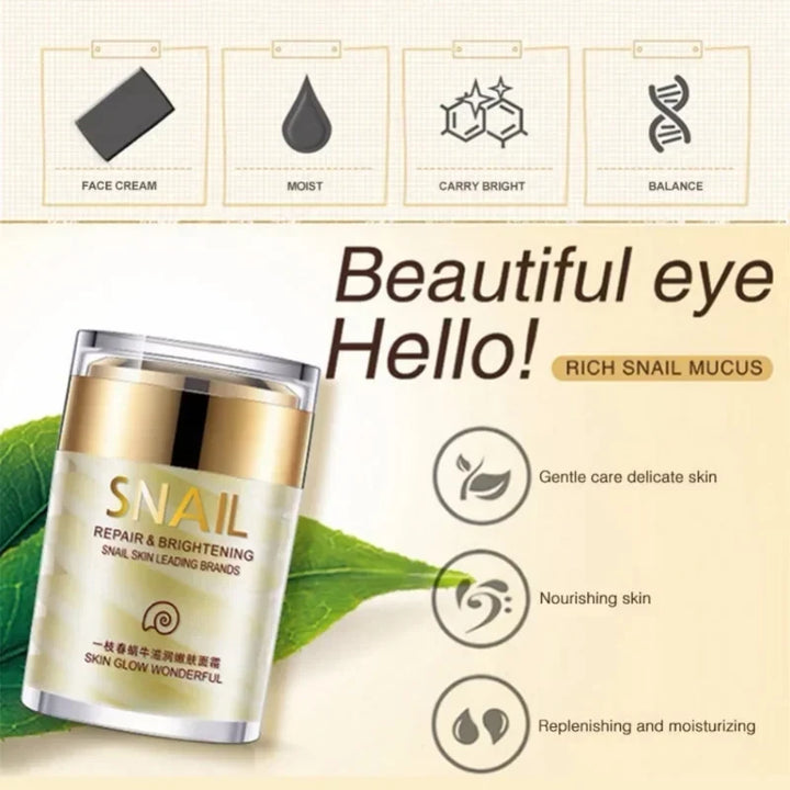 Snail Collagen Face Cream Whitening Moisture Anti Aging Facial Firming Cream Anti Wrinkles Eye Bags Korean Skin Care Product 60g - Vogue Vista UK
