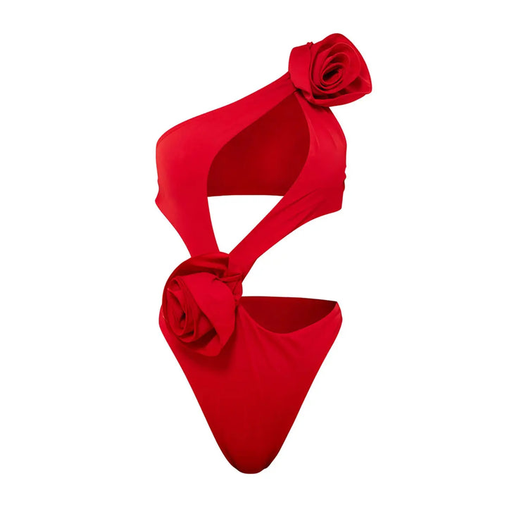 2025 Red Flower Swimsuit With Cover Up Desire Swim Suit Luxury Women Swimwear Sexy Hollow Bikini Beachwear Bodysuit Bathingsuit - Vogue Vista UK