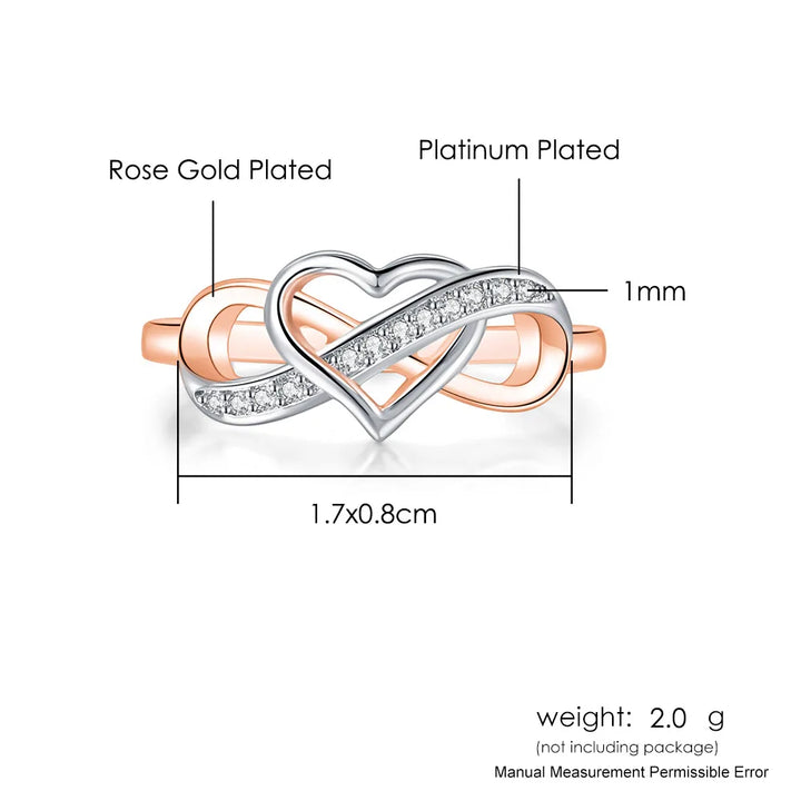 Couple Infinity Love Rings For Women Ladies Jewellery Double Color Dainty Wedding Engagement Gift Promise Rings Jewelry DZR029 - Vogue Vista UK