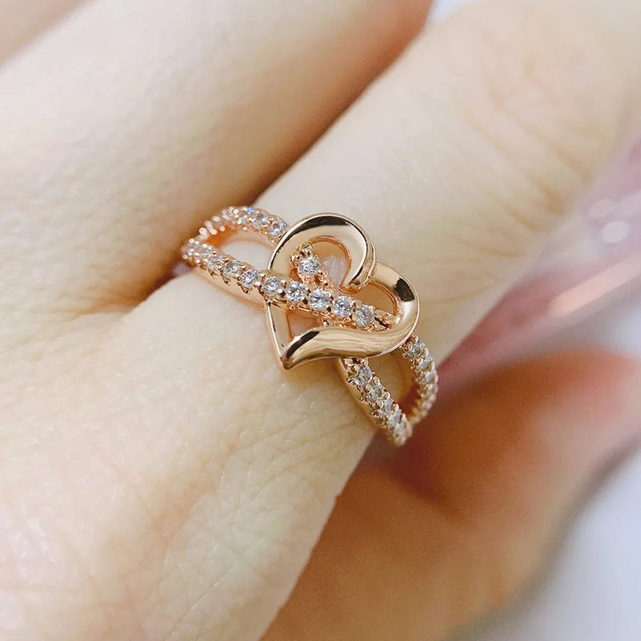 Couple Infinity Love Rings For Women Ladies Jewellery Double Color Dainty Wedding Engagement Gift Promise Rings Jewelry DZR029 - Vogue Vista UK