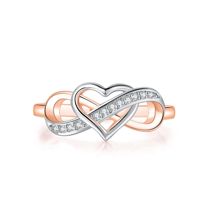 Couple Infinity Love Rings For Women Ladies Jewellery Double Color Dainty Wedding Engagement Gift Promise Rings Jewelry DZR029 - Vogue Vista UK